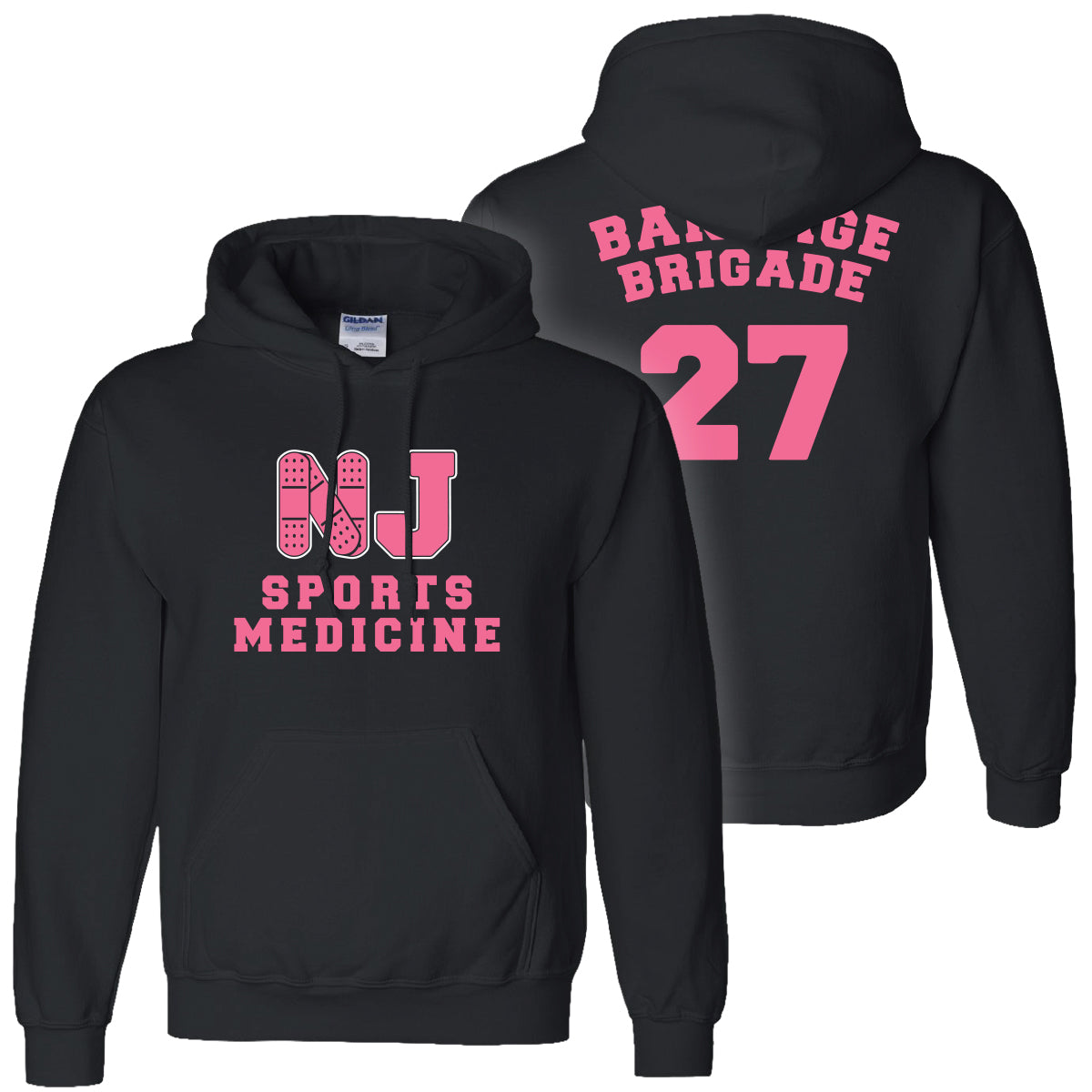NJ Bandage Brigade Black Hoodie (Gildan)
