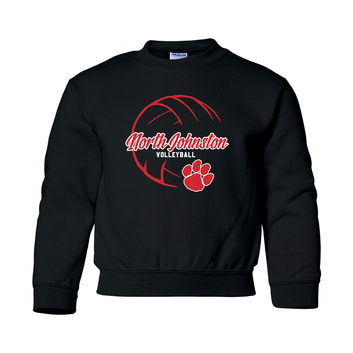 North Johnston Volleyball Black (Kids - Front + Back Print)