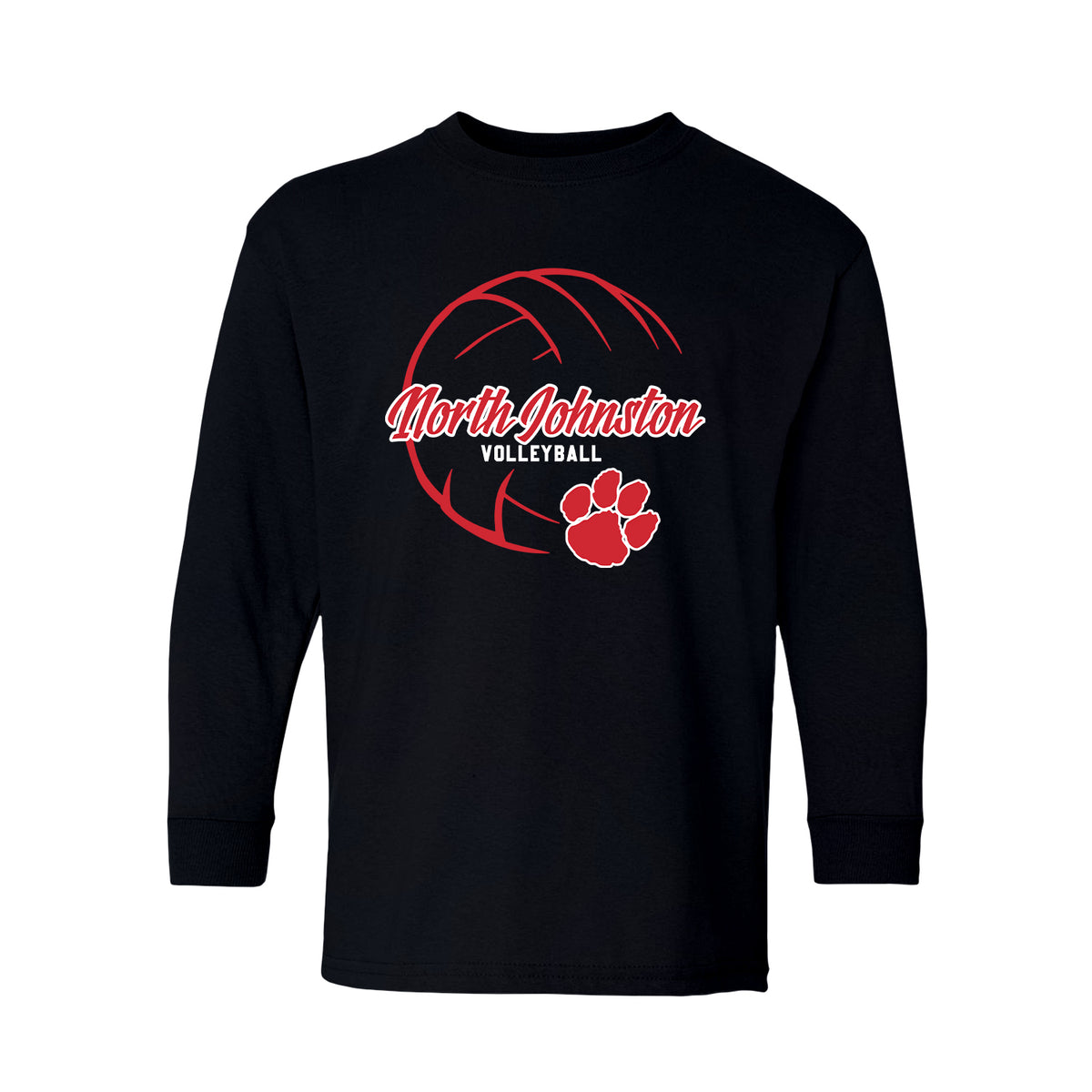 North Johnston Volleyball Black (Kids - Front + Back Print)