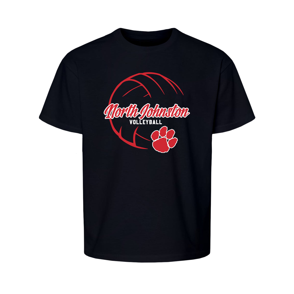 North Johnston Volleyball Black (Kids - Front + Back Print)
