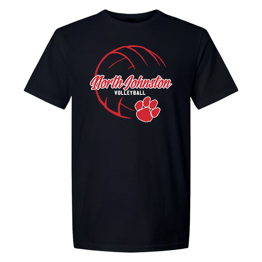 North Johnston Volleyball Black (Front + Back Print)