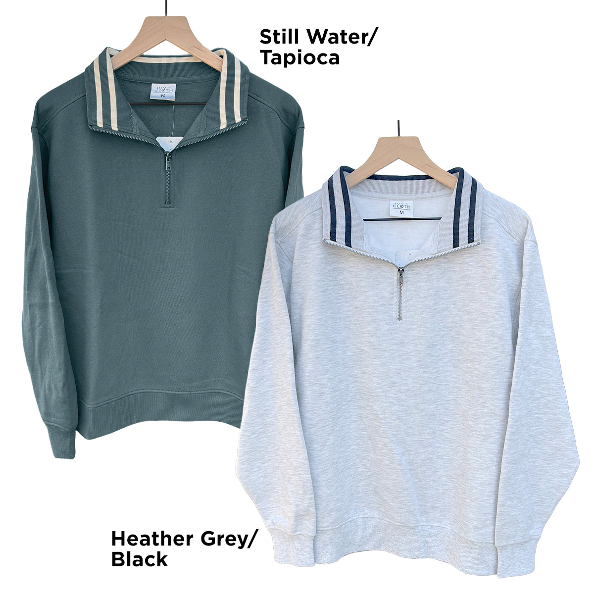 Stripe Quarter Zip Pullover - 1048QZ