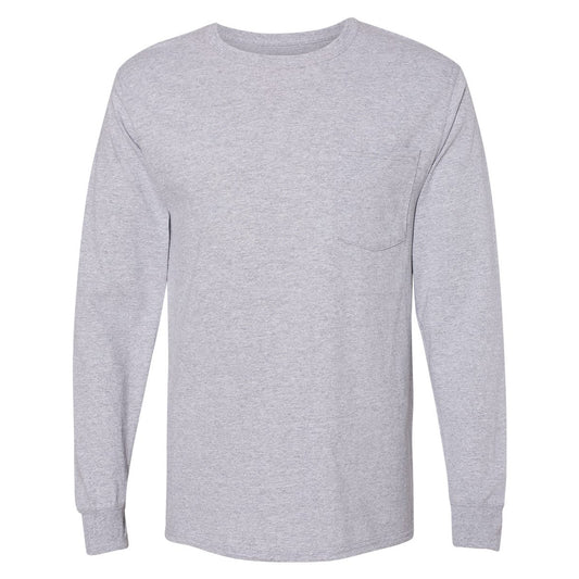 Hanes Unisex Workwear Long Sleeve Pocket T-Shirt - W120